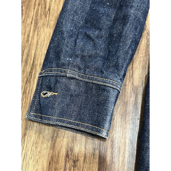 Vintage Levi's Orange Tab Long Split Tail Dark Denim Chore Jacket Men's Size M - Picture 8 of 15
